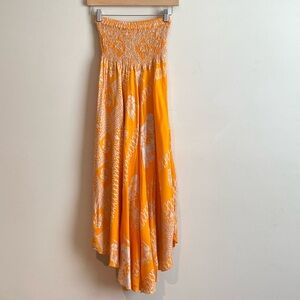 Lofbaz Handkerchief TubeTop Dress Strapless Tie Back Bohemian Festival  One Size